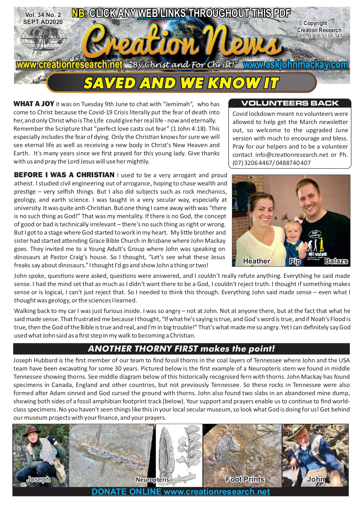 Read more about the article Creation News – September 2020 (Vol.34 No.2)