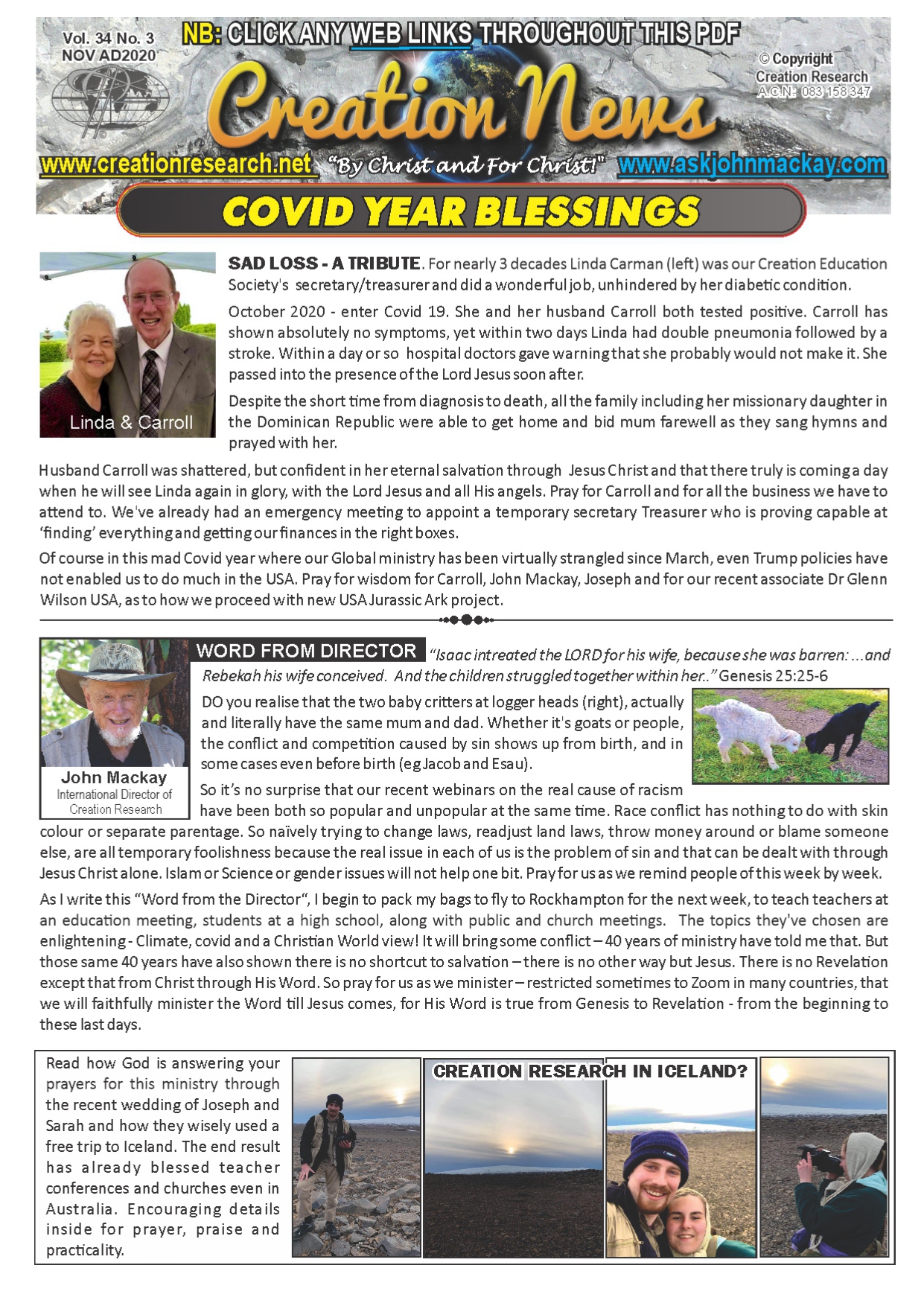 You are currently viewing Creation News – November 2020