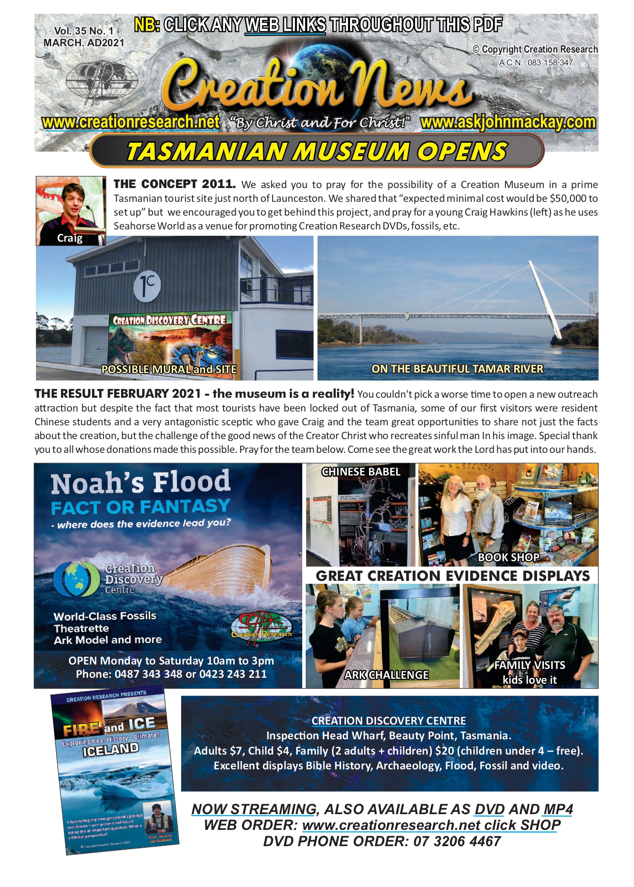 You are currently viewing Creation News – March 2021