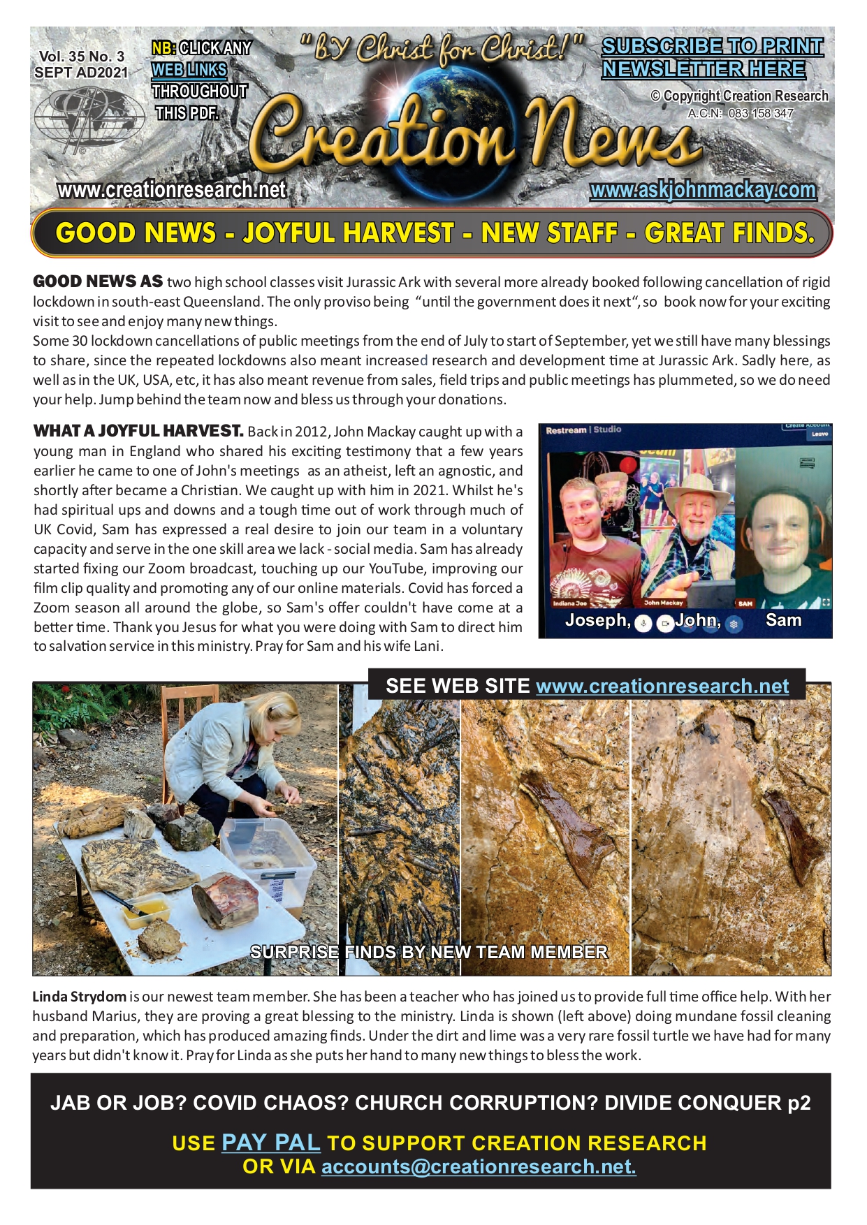 Read more about the article Creation News – September 2021