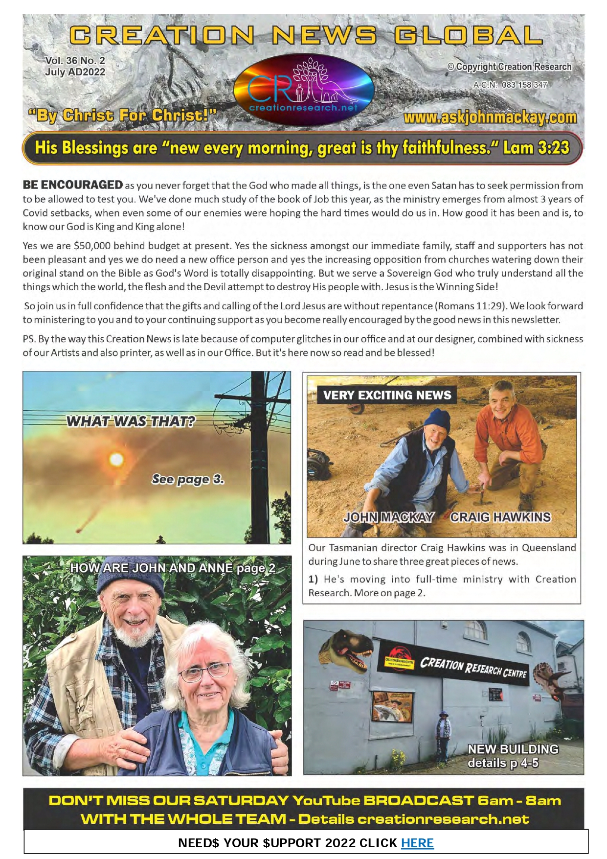 You are currently viewing Creation News – July 2022
