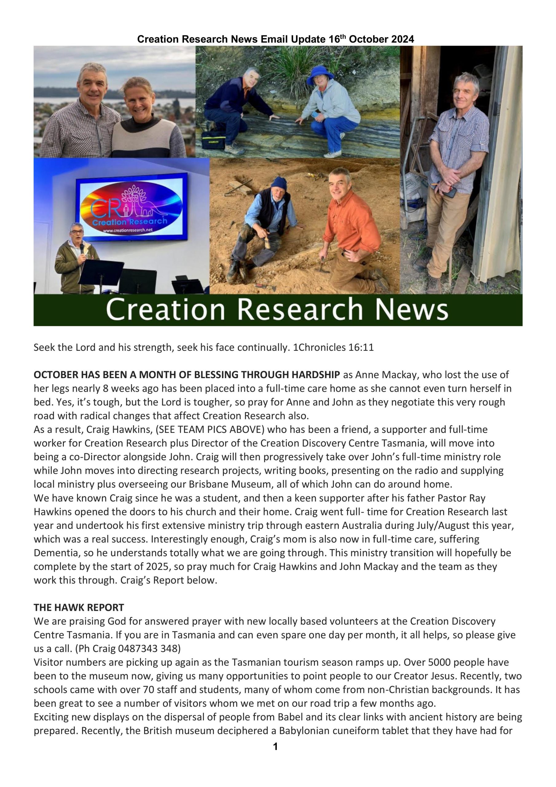 You are currently viewing Creation News – 16 Oct 2024